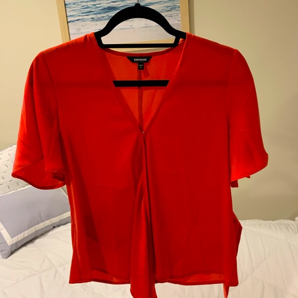 Express Red Flowy Dress Top - Picture 4 of 5